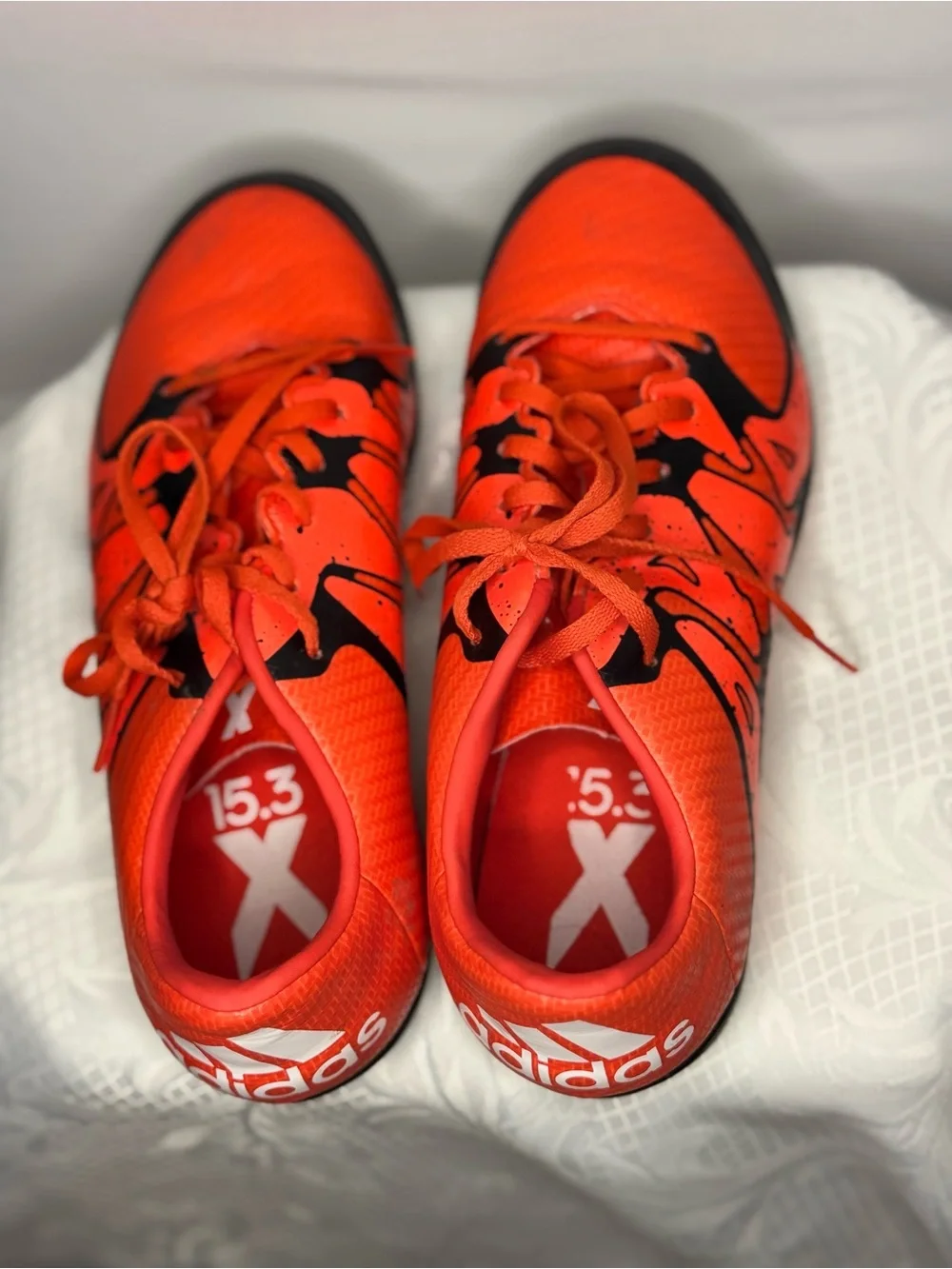 adidas X15.3 FG/AG Soccer/ Football Cleats Bold Orange Black Solar Orange